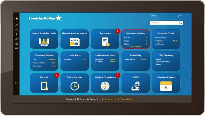 LandstarOnline-Dashboard